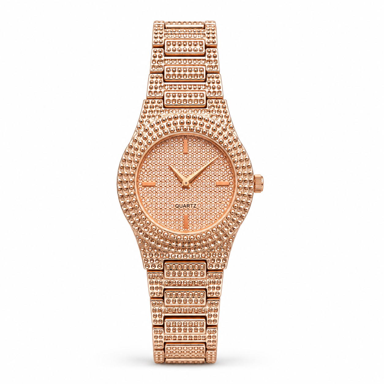 Men's Rose Gold Diamond Studded Royal Watch