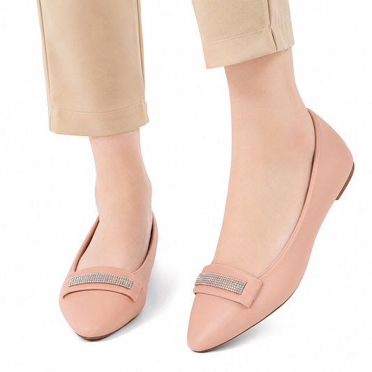 Women's Peach Stone Formal Pumps