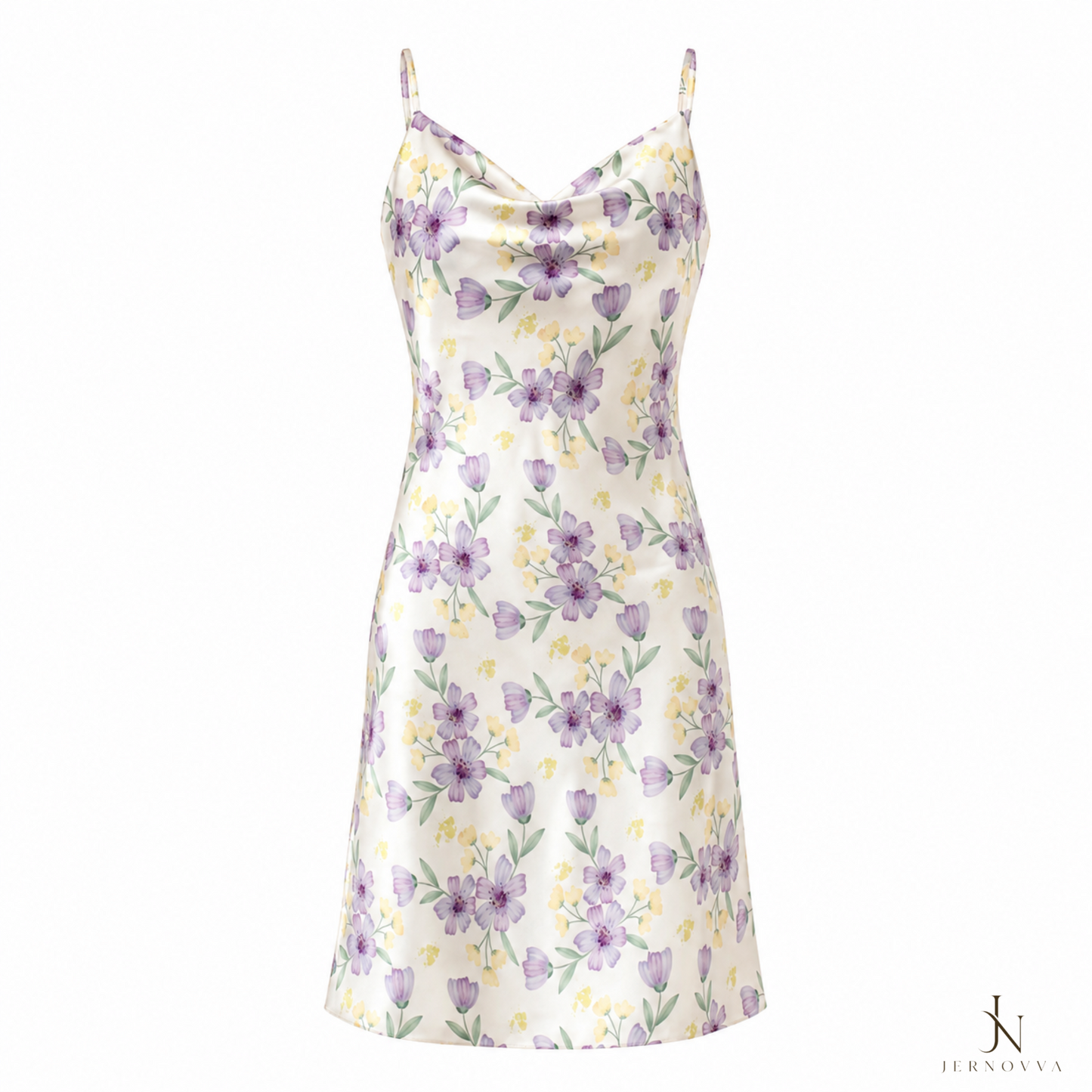 Women's Floral Satin Mini Dress – Elegant & Stylish